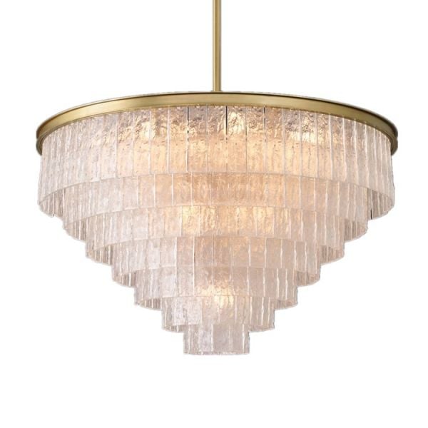 D5635 Hiện đại Vintage Châu Âu đơn giản kính nhiều lớp cổ điển phòng khách phòng ăn đèn chùm led