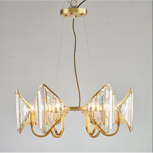 D5113 Modern creativo de cobre K9 cristal sala de estar comedor led Candelabro