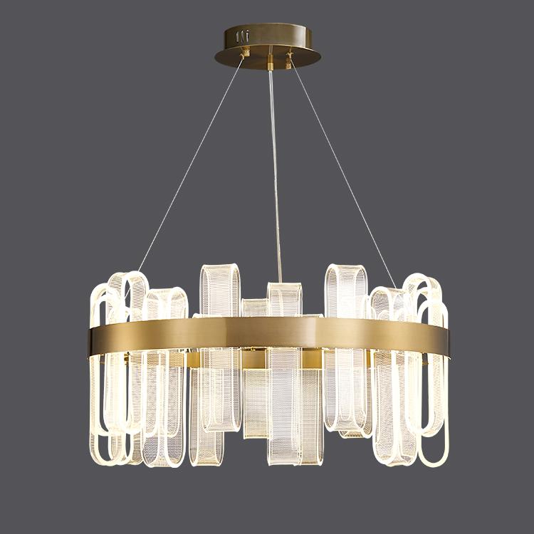 P5517 Đèn chùm LED hình tròn hiện đại cho phòng khách sang trọng với chất liệu acrylic dẫn sáng, mẫu thiết kế sáng tạo cho phòng ngủ, phòng ăn và phòng mô hình