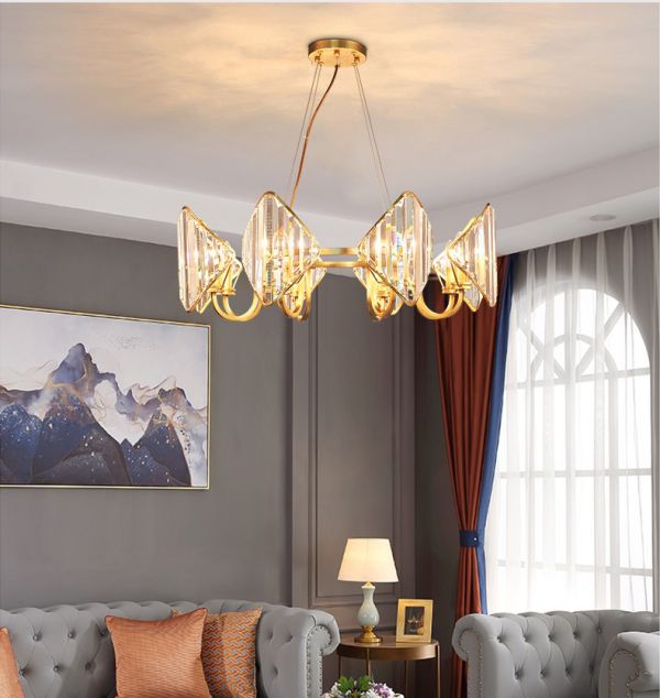 D5113 Modern creativo de cobre K9 cristal sala de estar comedor led Candelabro