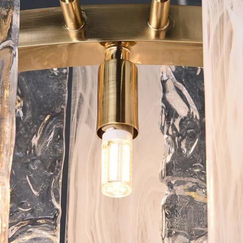 D20581 Light luxury postmodern all copper restaurant living room  Modern Glass Sheet Chandelier