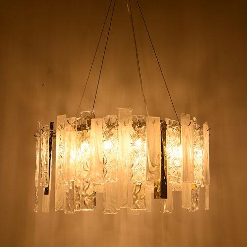 D20581 Light luxury postmodern all copper restaurant living room  Modern Glass Sheet Chandelier