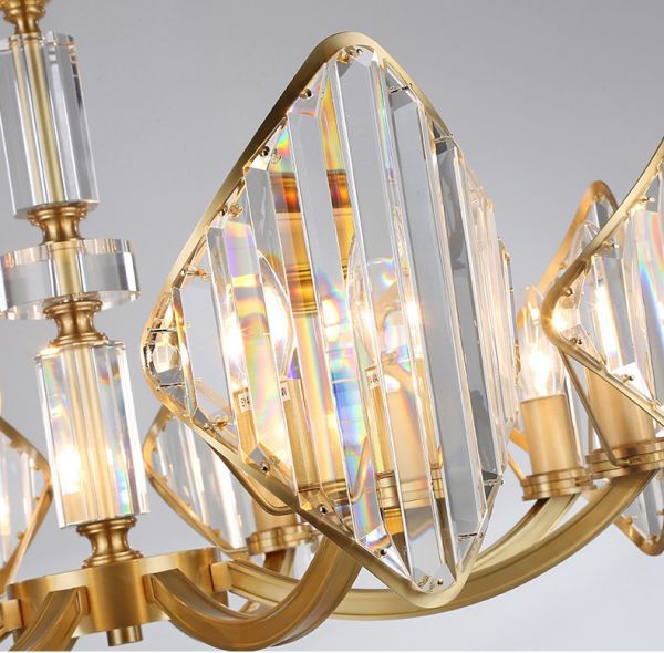 D5113 Modern creativo de cobre K9 cristal sala de estar comedor led Candelabro