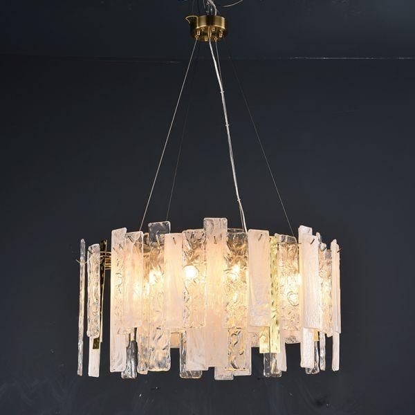 D20581 Light luxury postmodern all copper restaurant living room  Modern Glass Sheet Chandelier