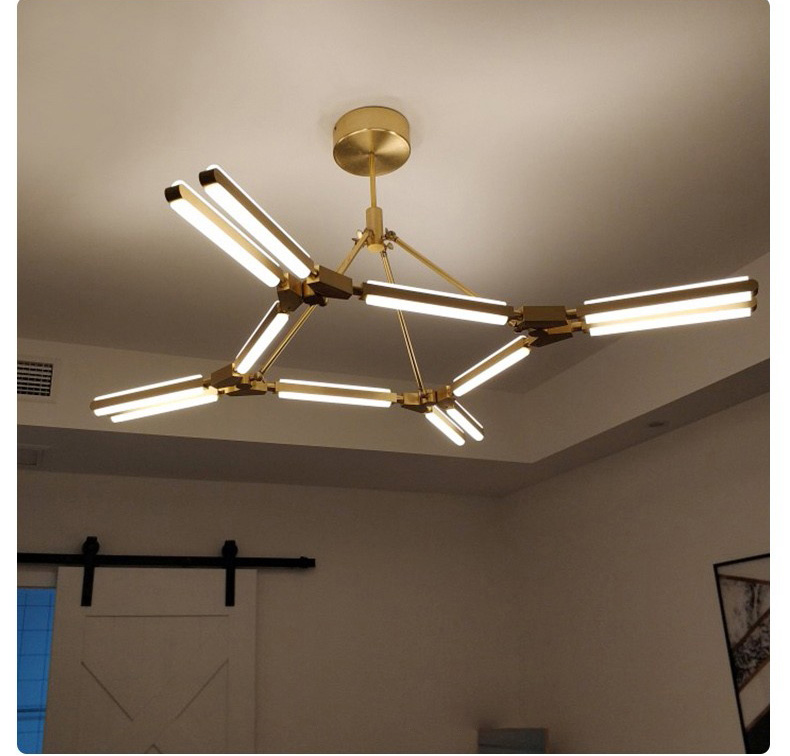 D5564 Nordic simple aluminum acrylic living room dining room led Chandelier  Acrylic Geometric Pendant Light