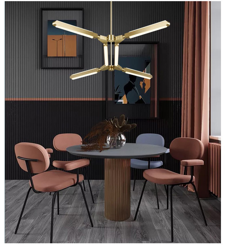 D5564 Nordic simple aluminum acrylic living room dining room led Chandelier  Acrylic Geometric Pendant Light