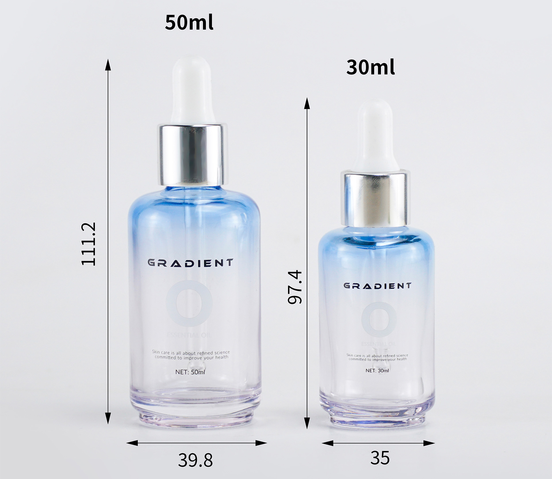 30ml/50ml Dropper Serum Oil Transparent Glass Bottle supplier