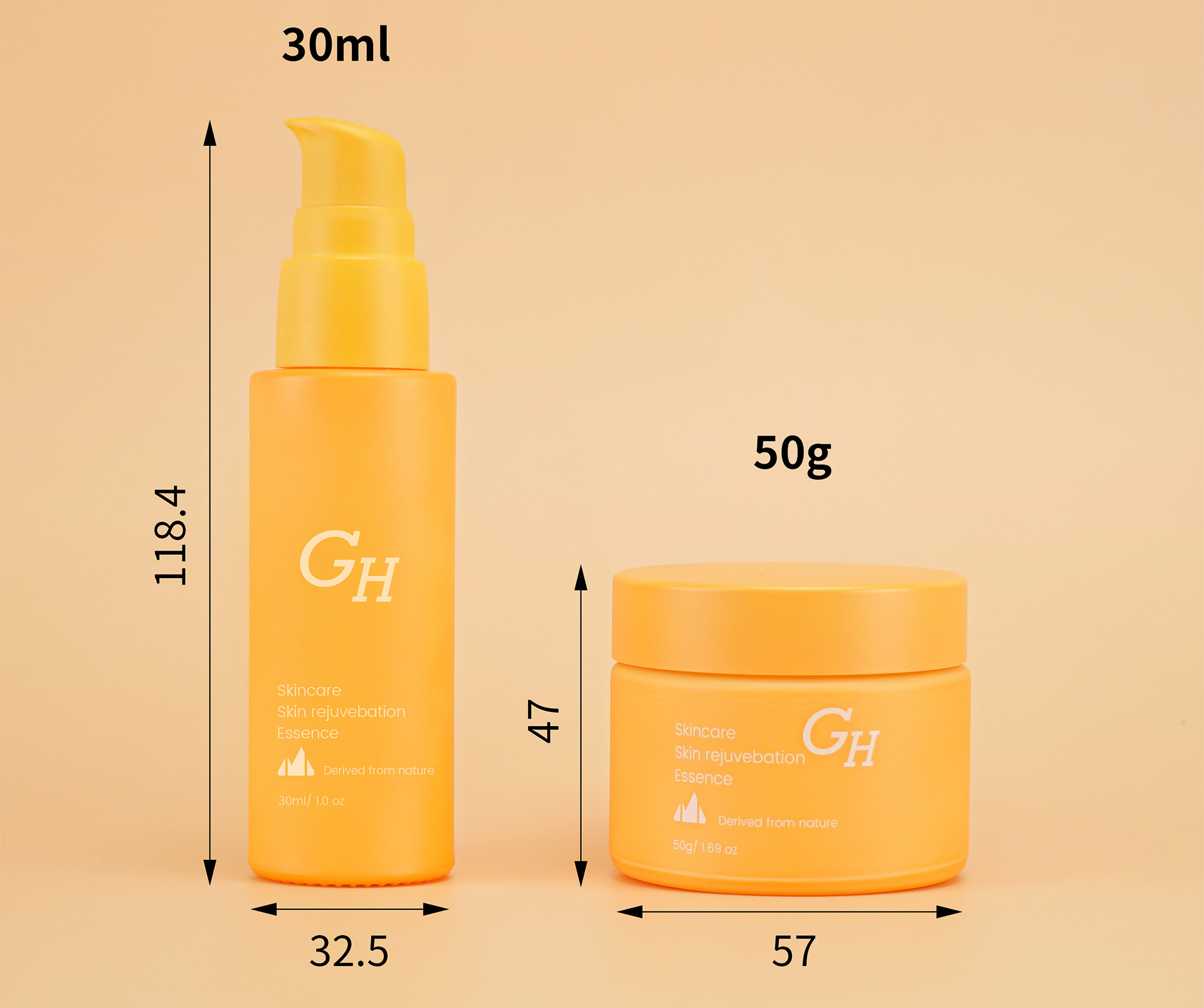 30ml lotion Pump Glass Bottle/50g Cream Jar details