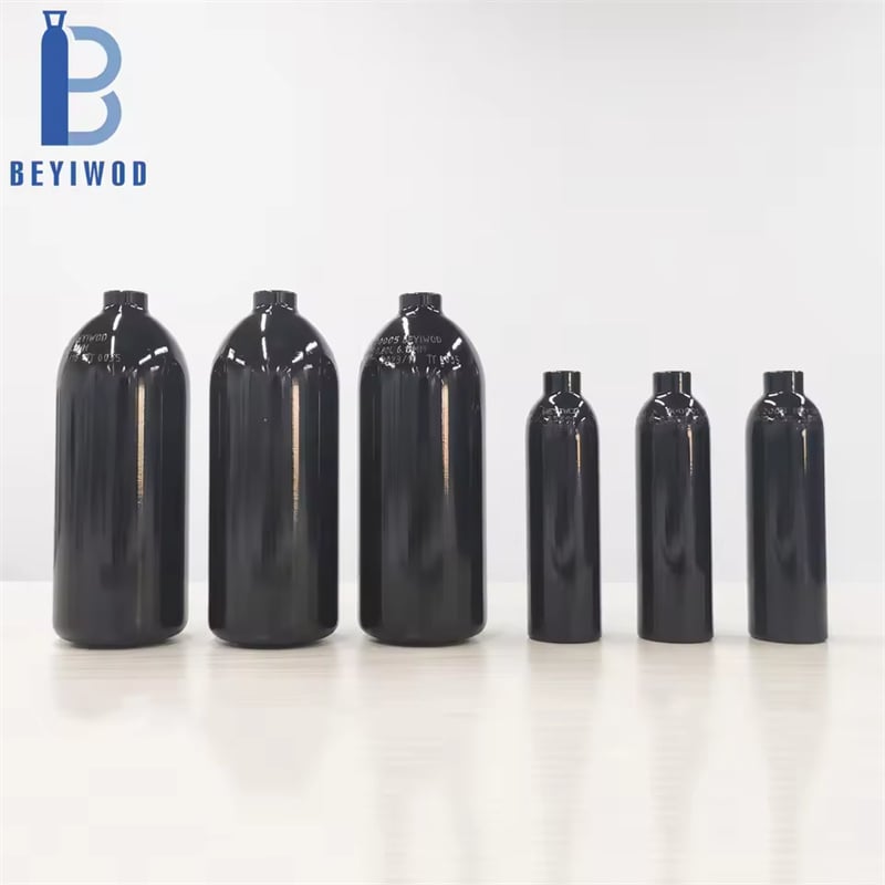 bombola per paintball in alluminio da 9 oz, 12 oz, 16 oz, 20 oz e 24 oz, conforme alla norma ISO7866, per PCP, pressione di esercizio 4500 PSI, bombola per CO₂, bombola ad aria ad alta pressione (HPA) per paintball