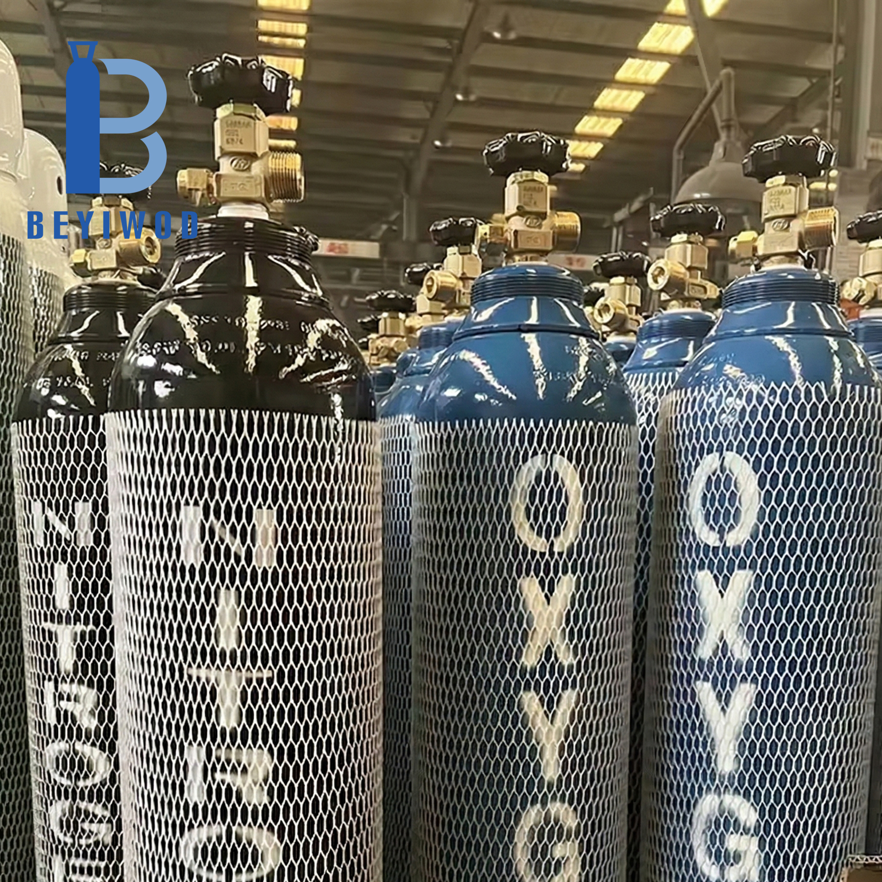 Cilindri in acciaio senza saldatura per gas medicale ISO9809-3 150 Bar 10 L per ossigeno, azoto, argon, elio e CO2