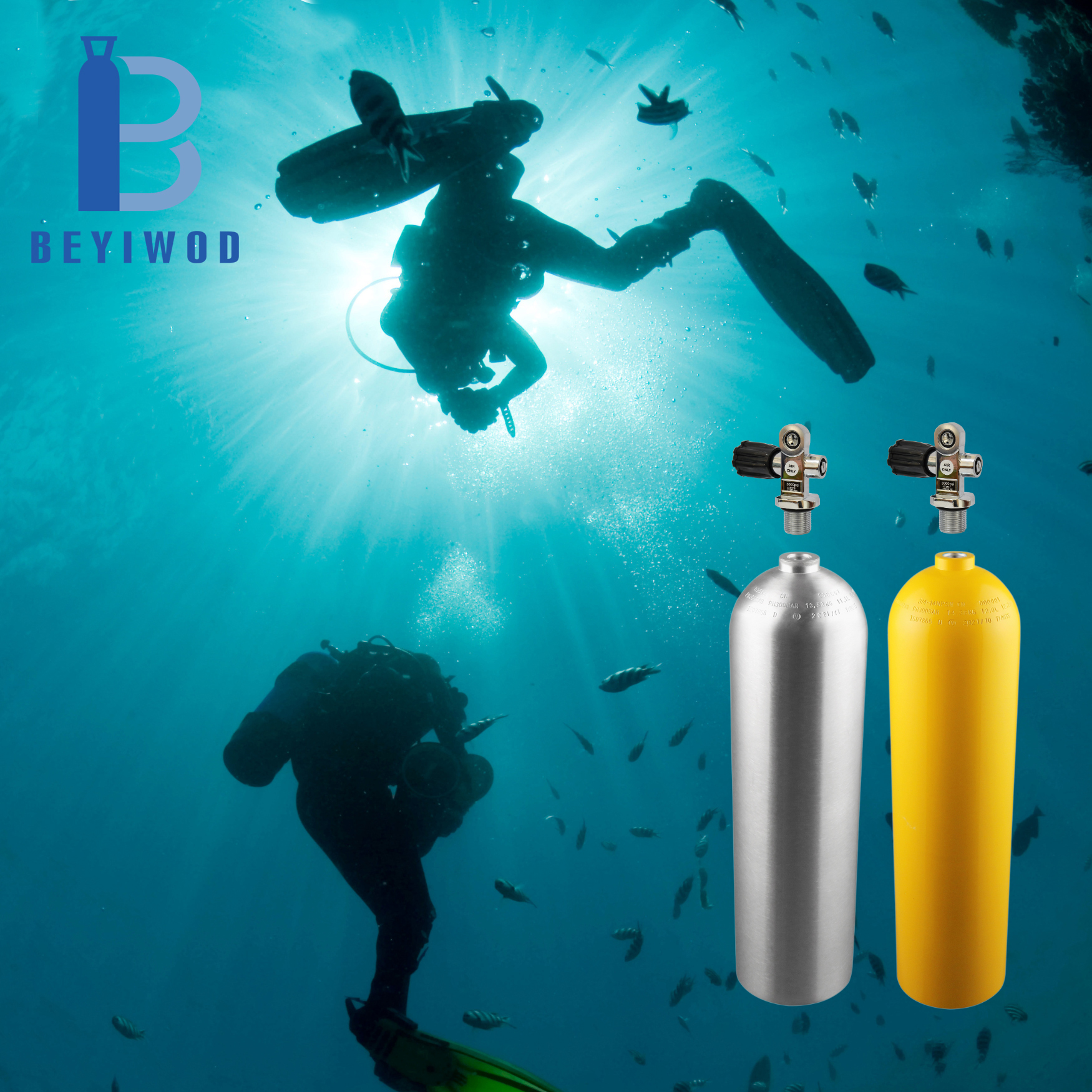 Serbatoio d'aria per immersioni subacquee in alluminio ad alta pressione S80 S40 S53 S63 S06 S19 resistente all'acqua - Tecnologia per la respirazione subacquea con ossigeno