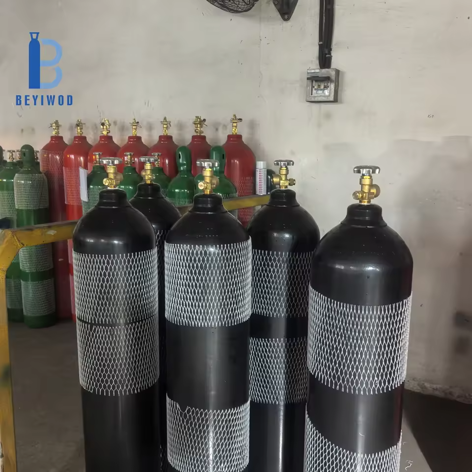 Cilindro industriale per gas CO₂ da 50 L ad alta pressione, in acciaio senza saldature, da 150 bar, vuoto, per anidride carbonica, prezzo di fabbrica cinese