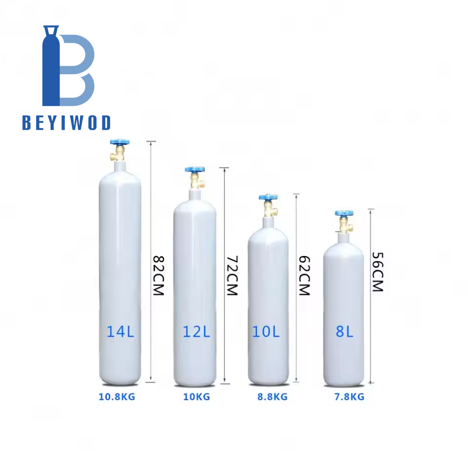 Cilindro vuoto ad alta pressione TPED ISO da 8l, 10l, 15l, 20l, 40l, 47l, 50l, 68l in argon, cilindro industriale in Polonia, Perù, Malesia