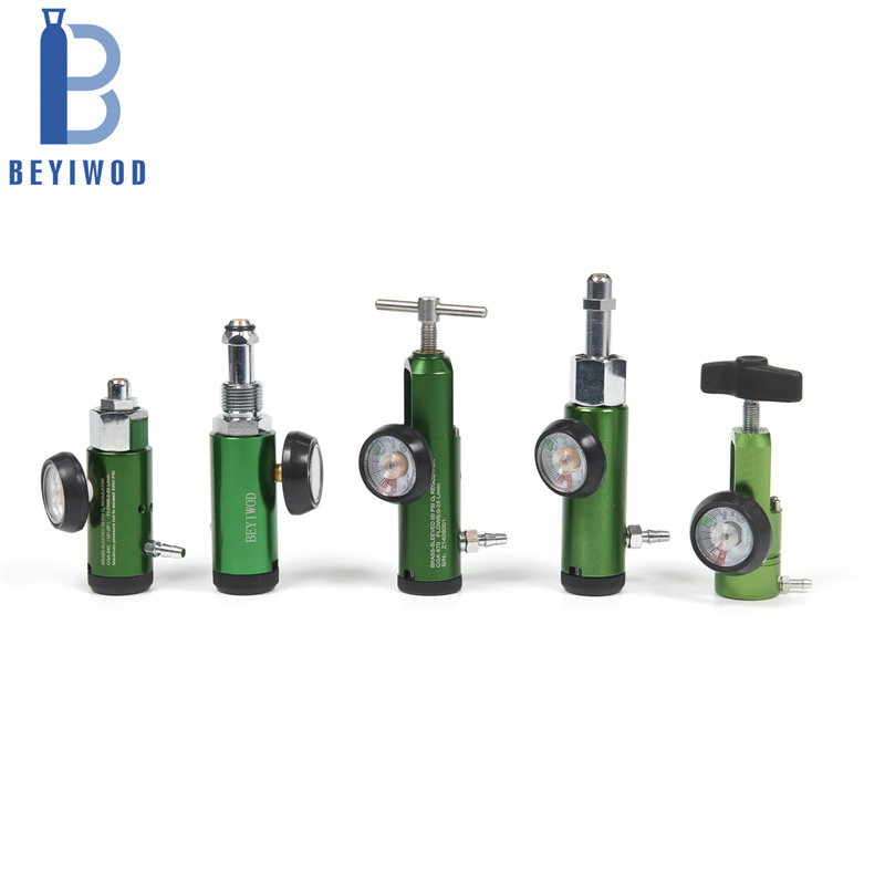Regolatore ad alta qualità con meccanismo a scatto, tipo bull nose, CGA540, CGA870, DIN477, per ossigeno, dotato di bottiglia umidificatrice per generatore medico di ozono