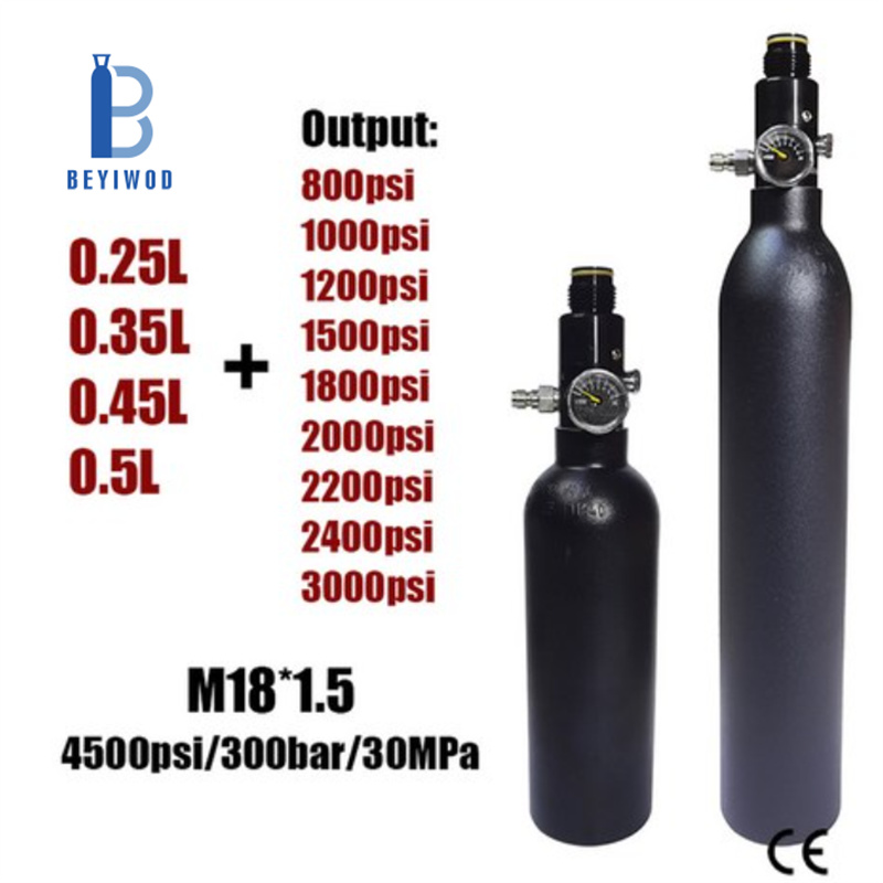 bombola per paintball in alluminio da 0,45 L / 24 oz con CO2 e filettatura 5/8