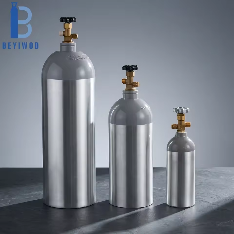 Cilindro industriale vuoto in alluminio per gas CO₂ DOT3AL da 1800 psi ad alta pressione, da 5 lb, 10 lb e 20 lb, certificato TPED