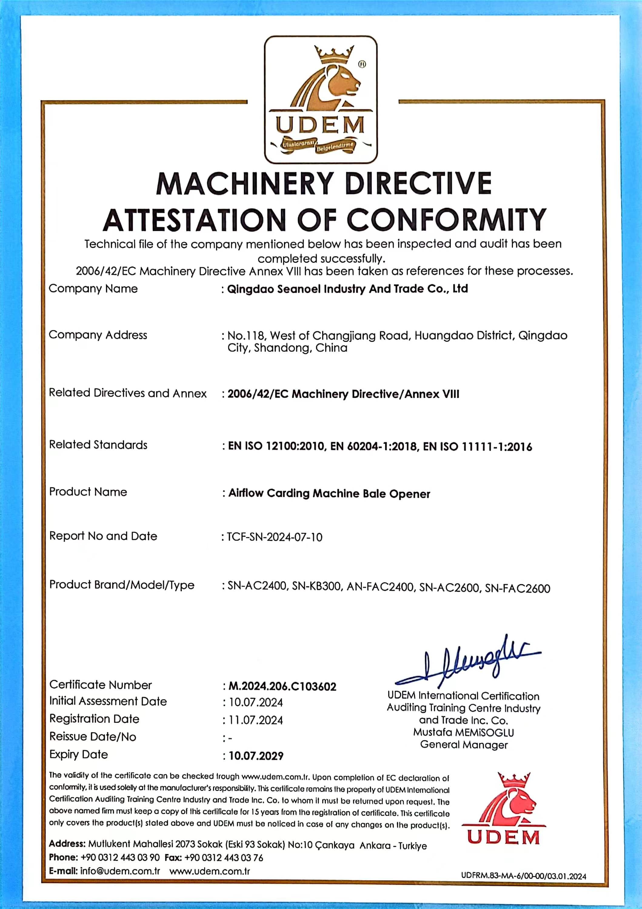 CE证书 Airflow Carding Machine Bale Opener.jpg