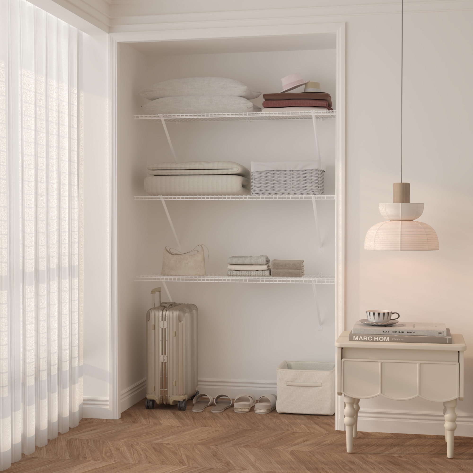 Affordable Walk in Closet Systems Linen Metal Wire Shelf Closet Organizer Storage Wardrobe