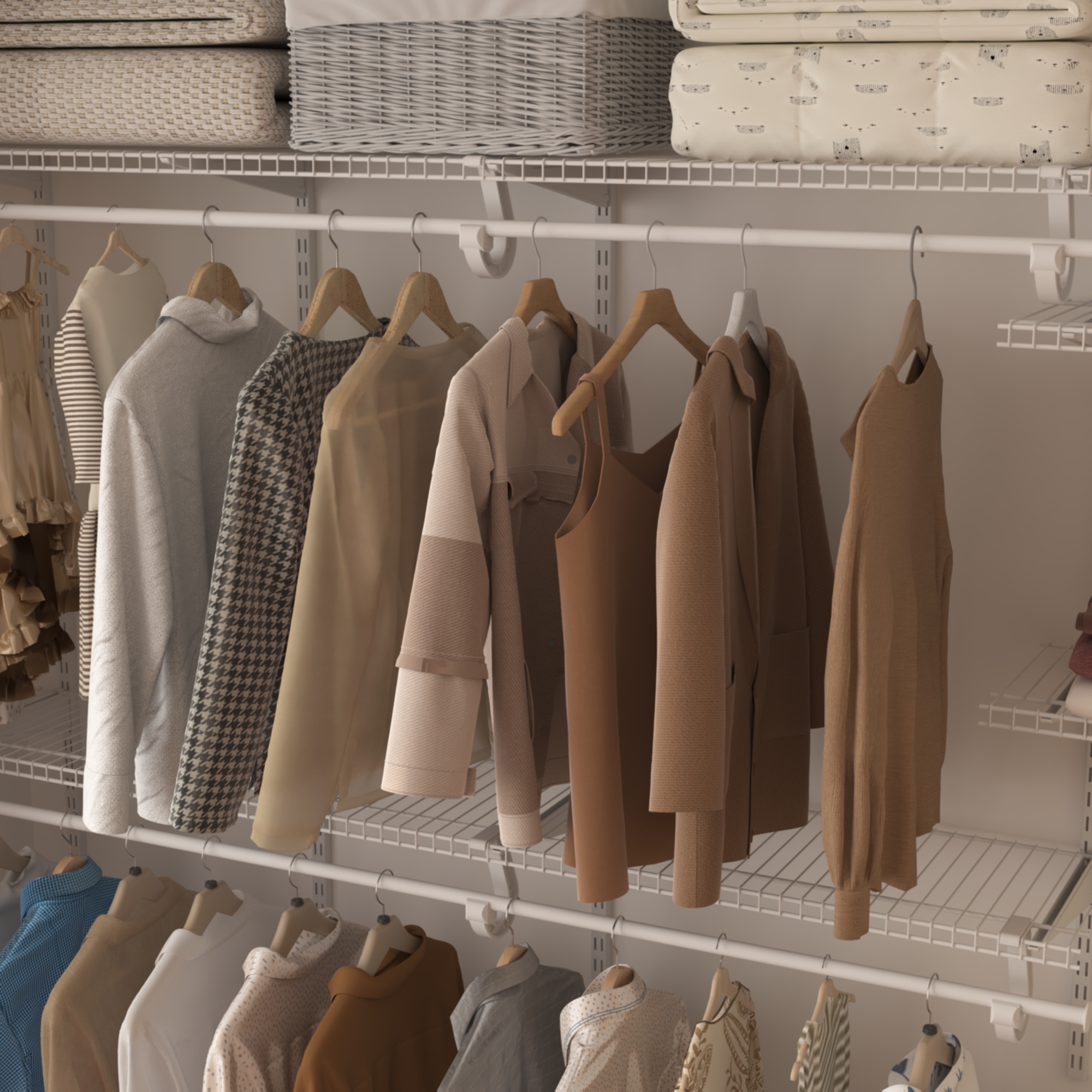 CLOSETART QUT7-10 Affordable Walk in Closet Systems Metal Wire Shelf Closet Organizer Storage Wardrobe