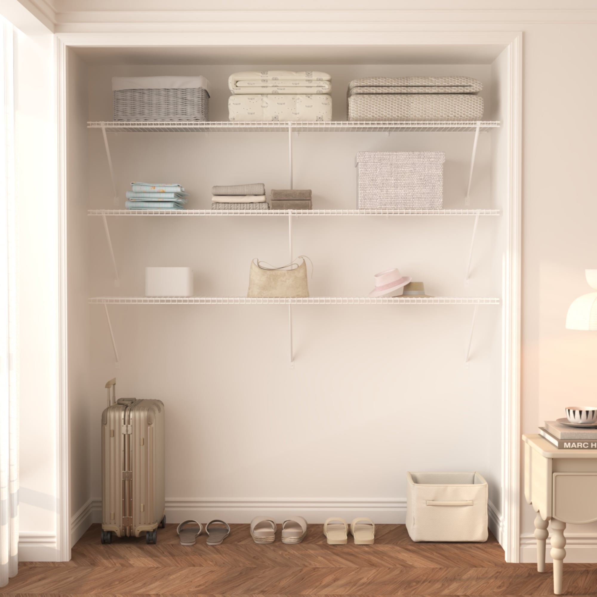 CLOSETART FA616 Metal Wire Shelf Walkin Closet Systems Storage Wardrobe Organizer 6'