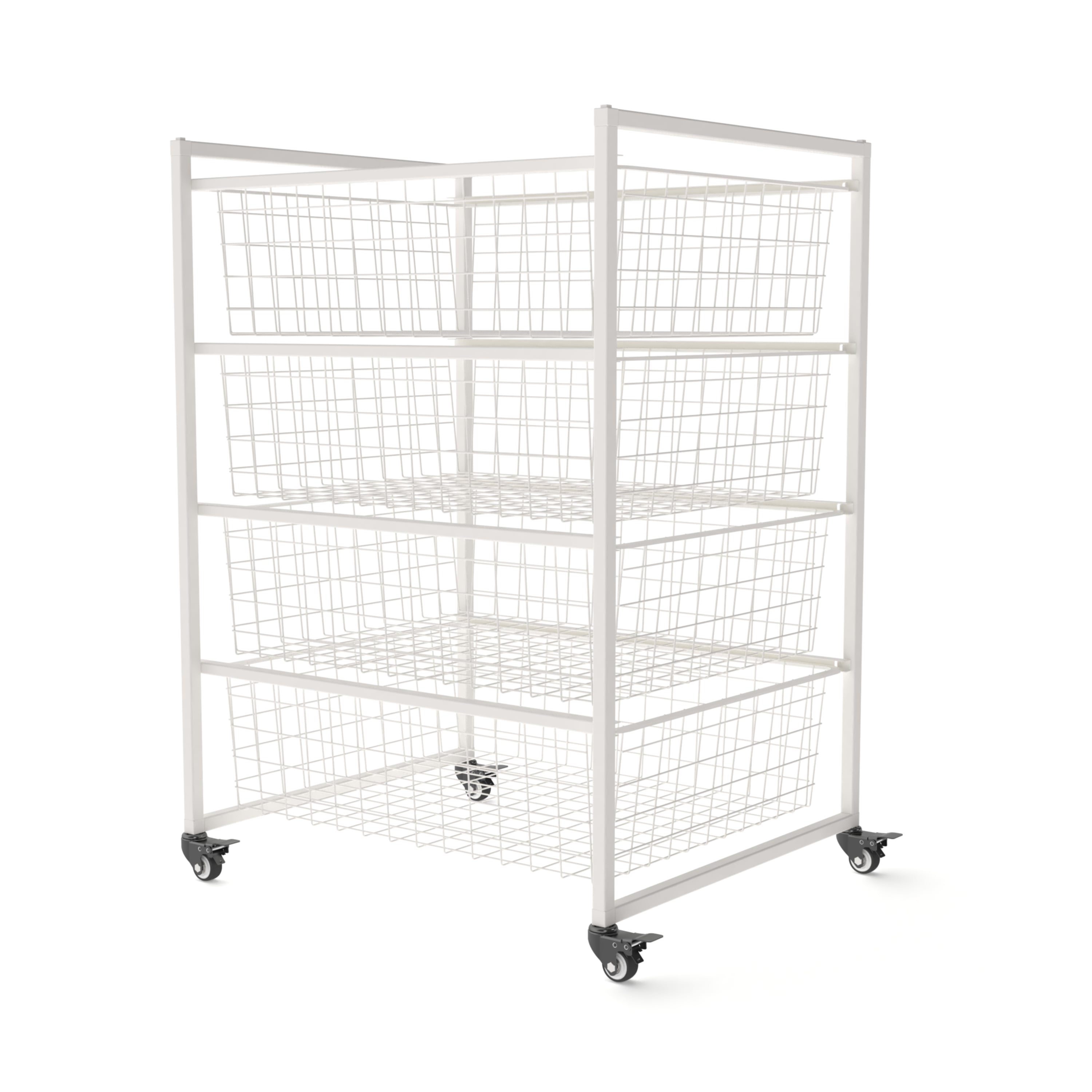 4-Drawer Wire Storage Cart Organizor Solution