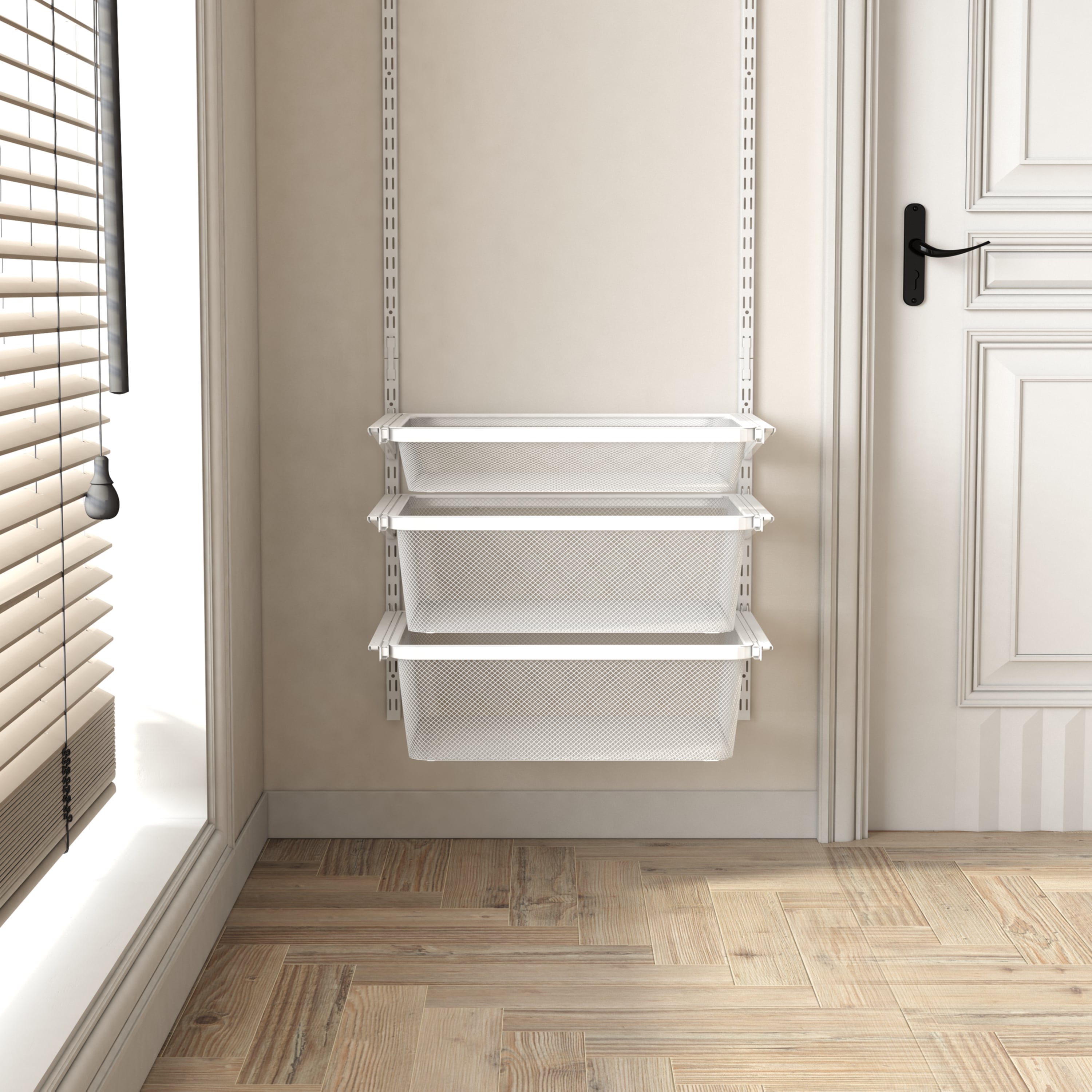 Tight Mesh Metal Wire Basket for Shelf Closet Organizer Storage Wardrobe