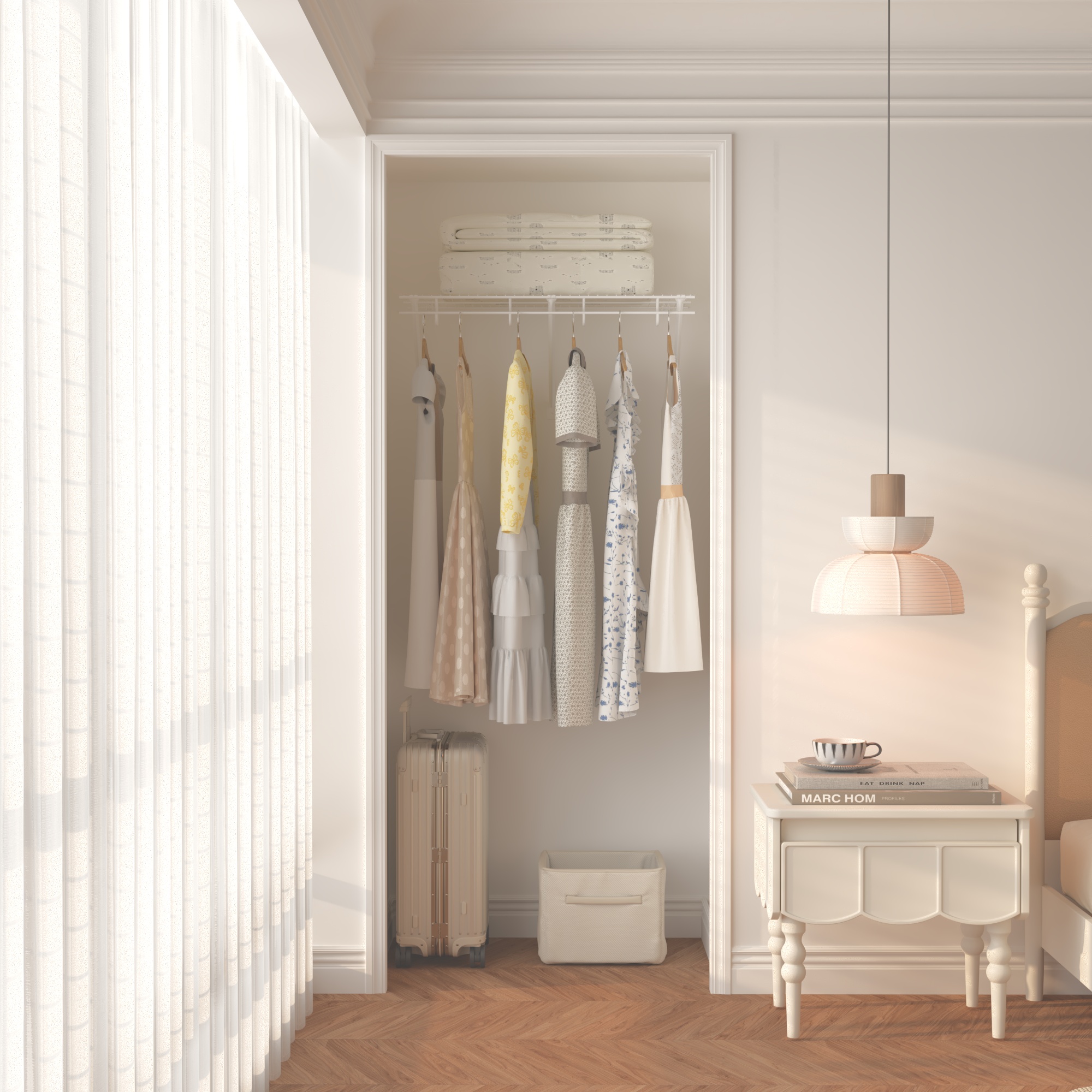 Affordable Walk in Closet Systems Full Slide Metal Wire Shelf Closet Organizer Storage Wardrobe
