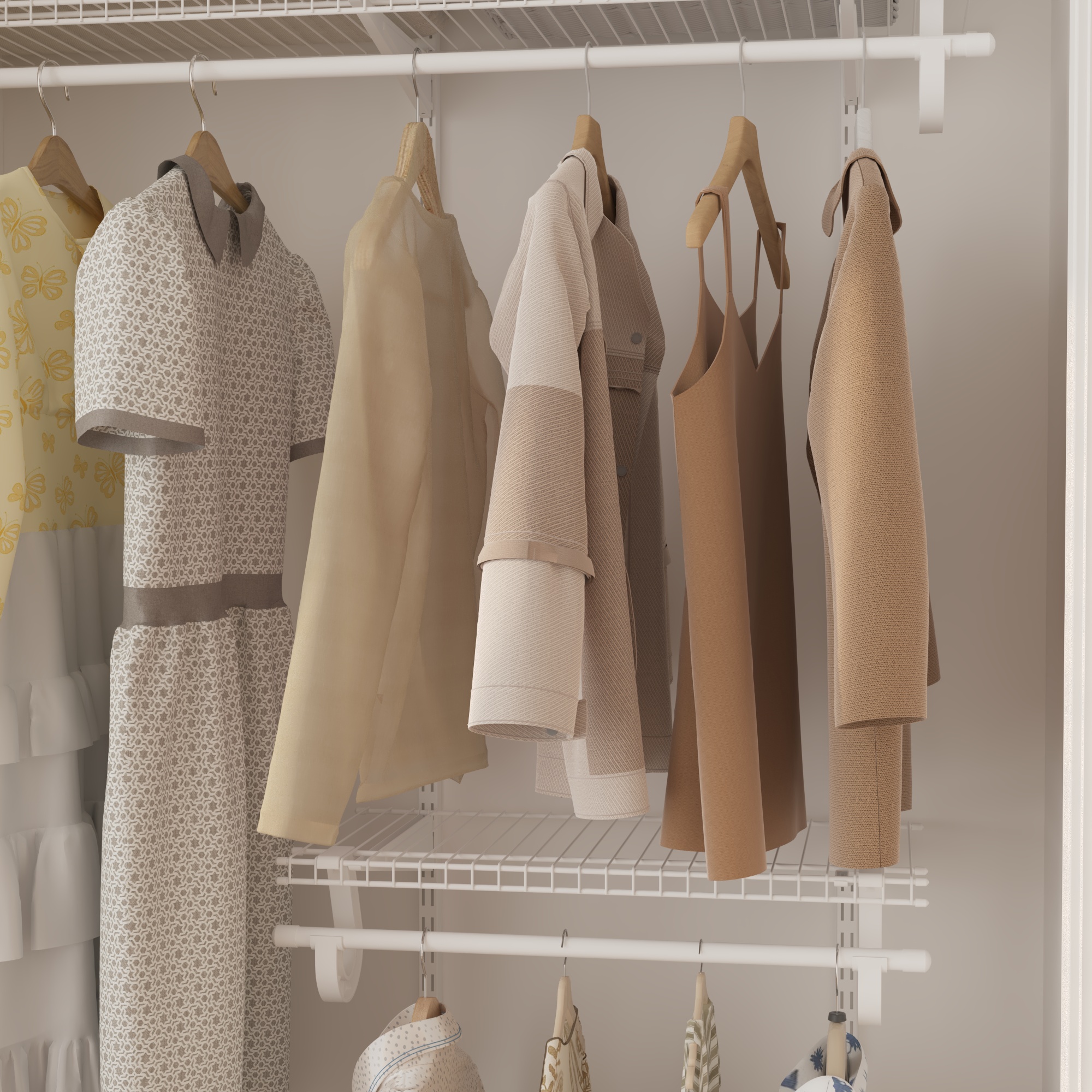 CLOSETART QUT2-4 Affordable Walk in Closet Systems Metal Wire Shelf Closet Organizer Storage Wardrobe
