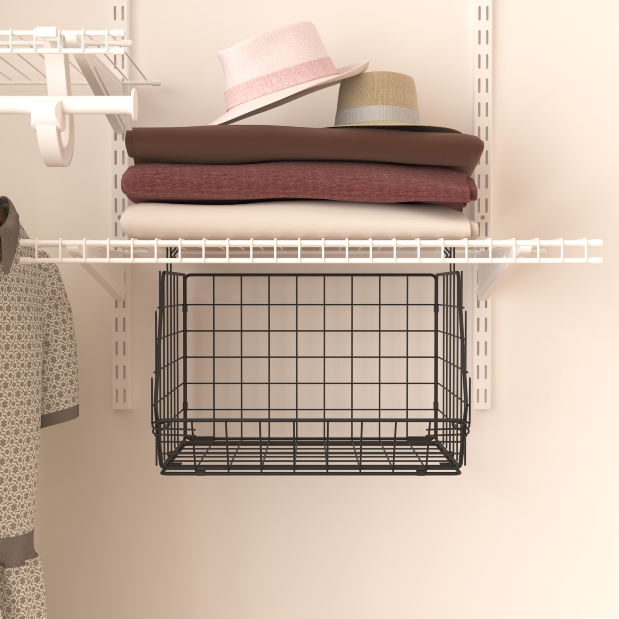 Folding Basket – Hook‑Connectable & Collapsible for Multi‑Tier Storage