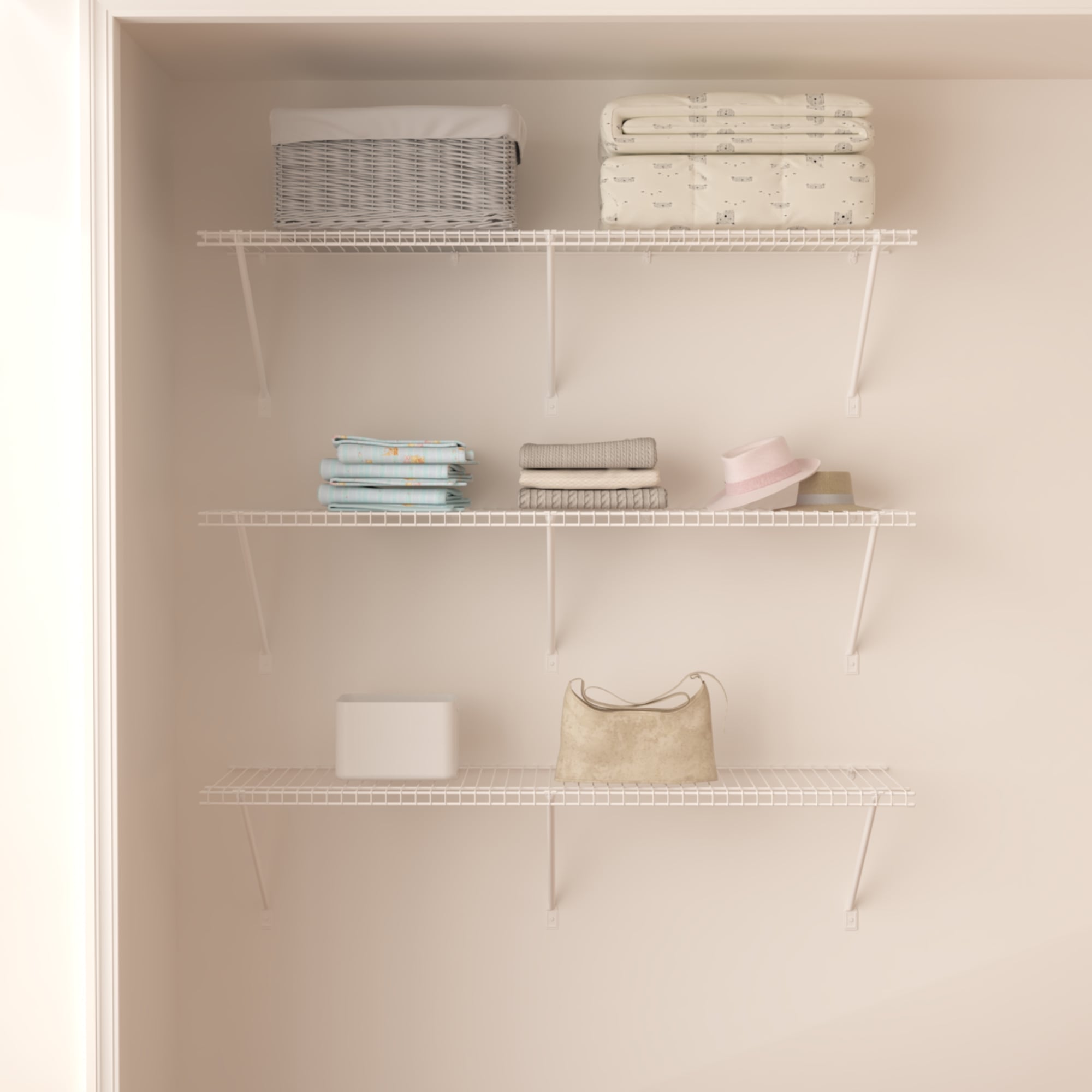 CLOSETART FA412 Metal Wire Shelf Walkin Closet Systems Storage Wardrobe Organizer 4'