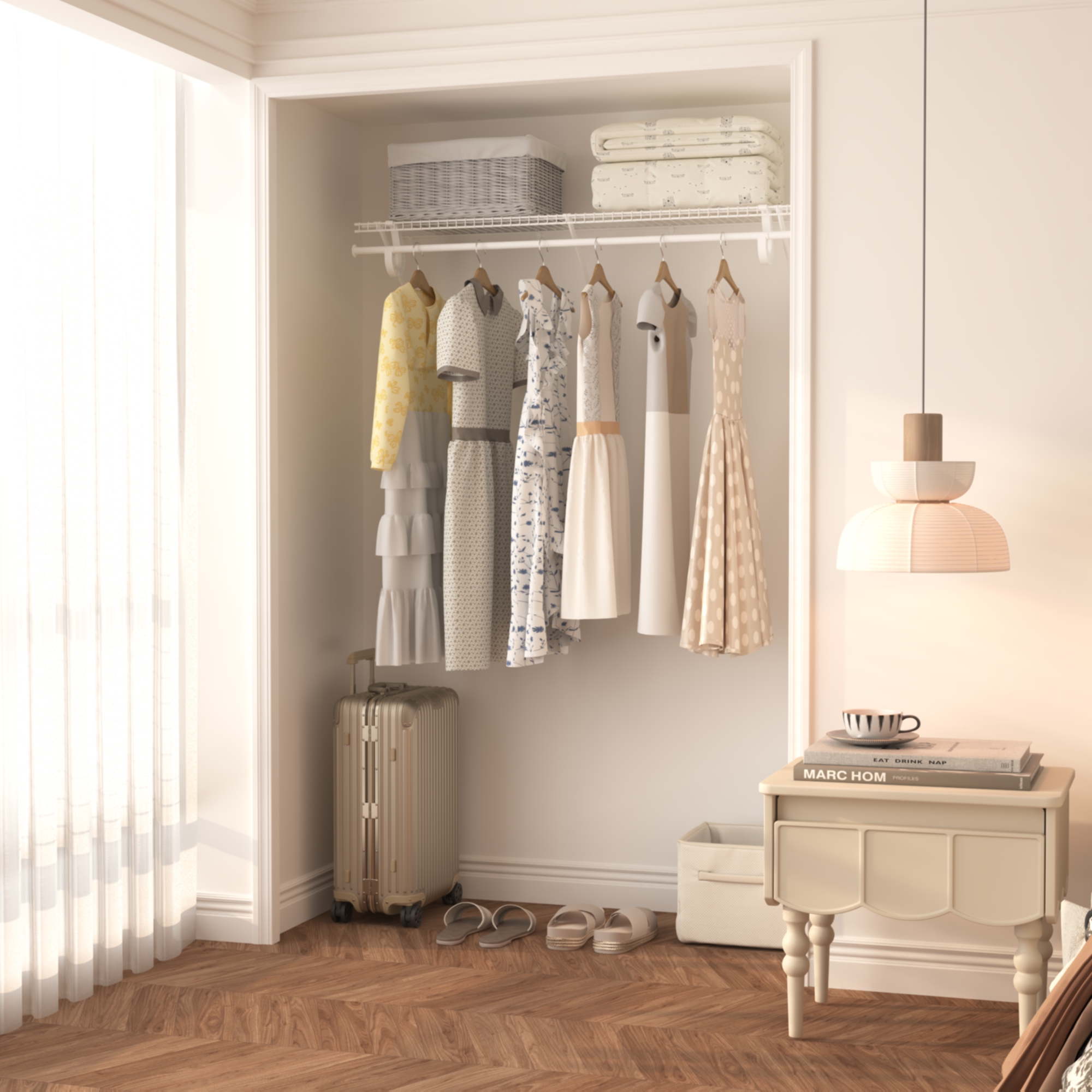 CLOSETART FA412R Metal Wire Shelf Walkin Closet Systems Storage Wardrobe Organizer 4'