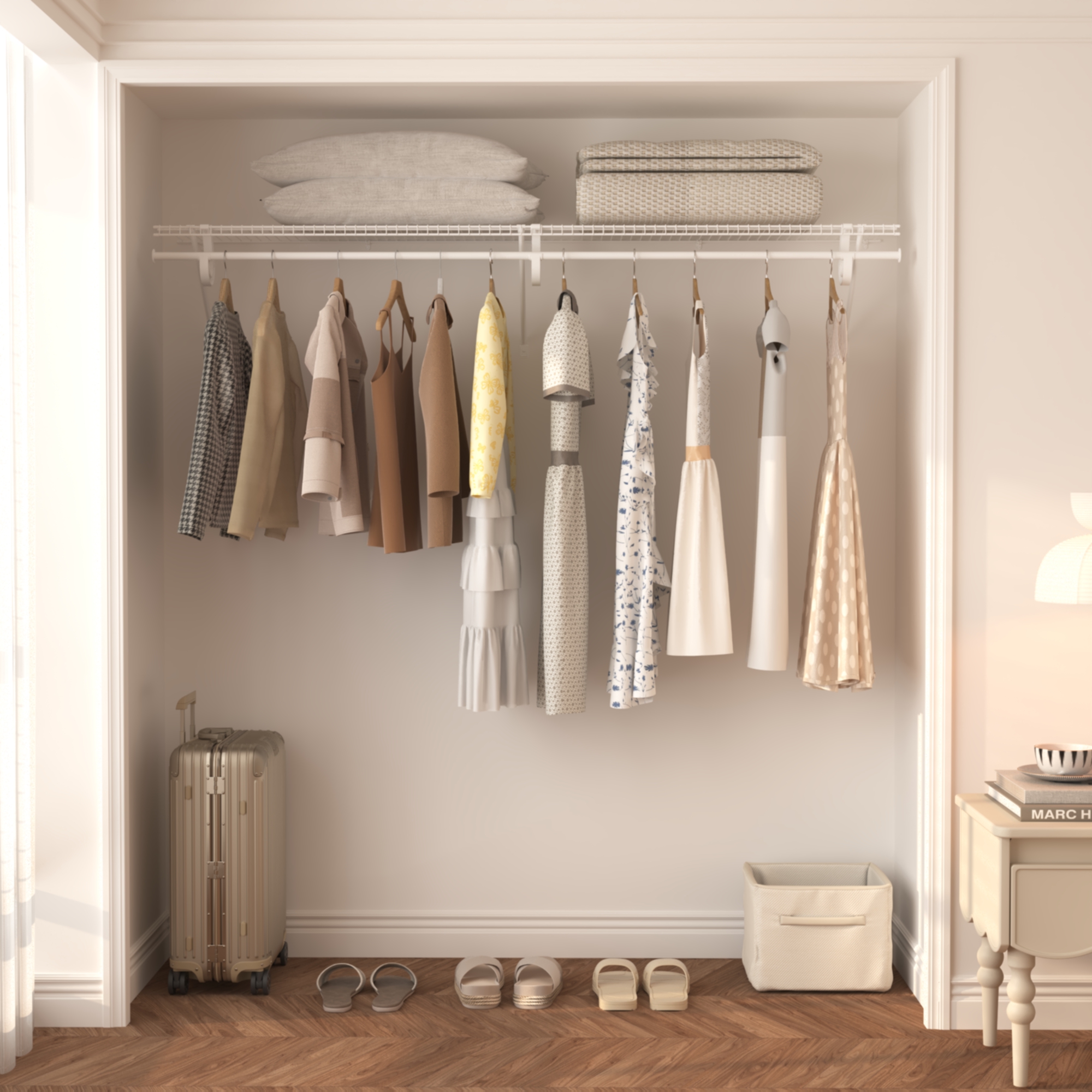 CLOSETART FA612R Metal Wire Shelf Walkin Closet Systems Storage Wardrobe Organizer 6'