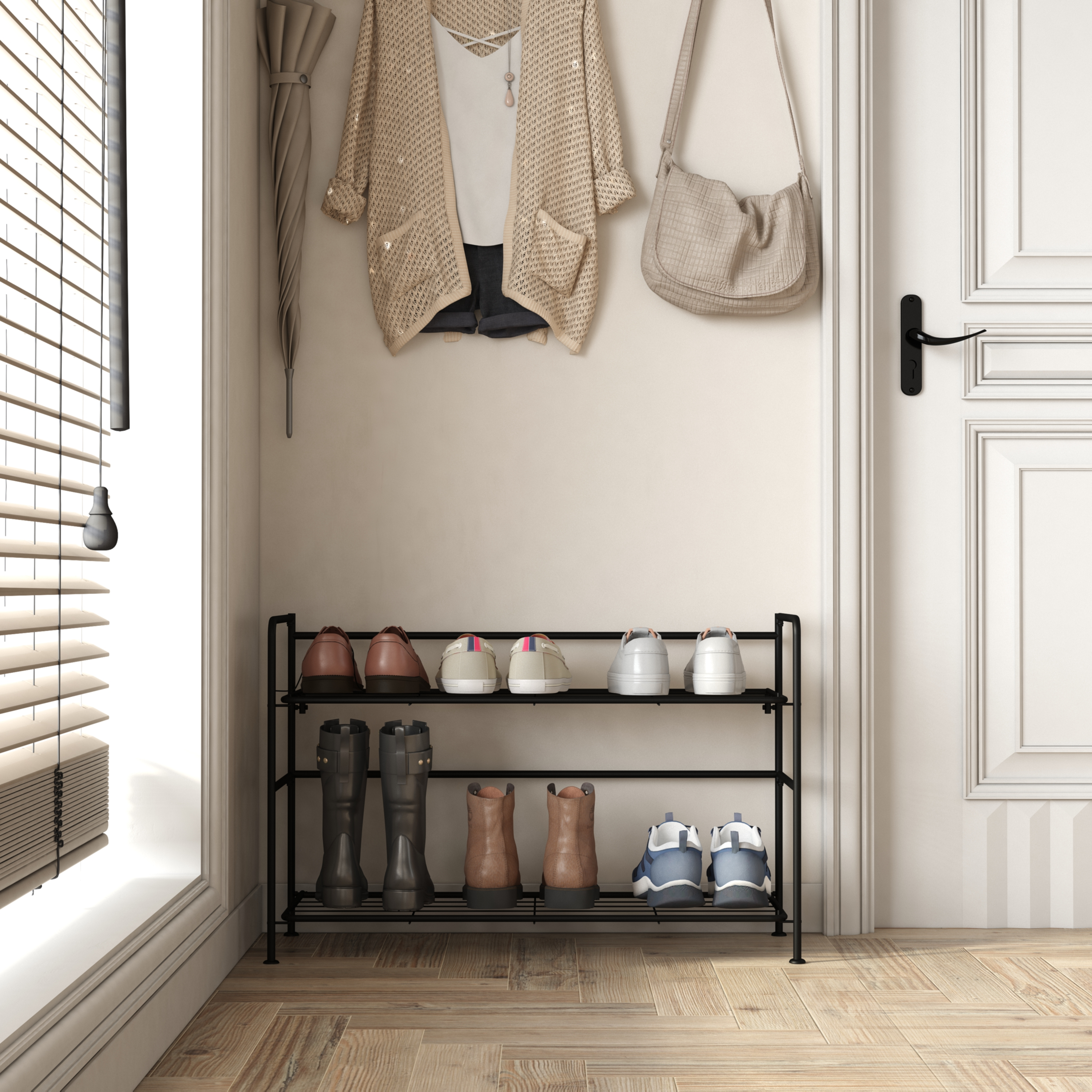 Foldable Shoe Rack – Seasonal Shoes, Flat Storage