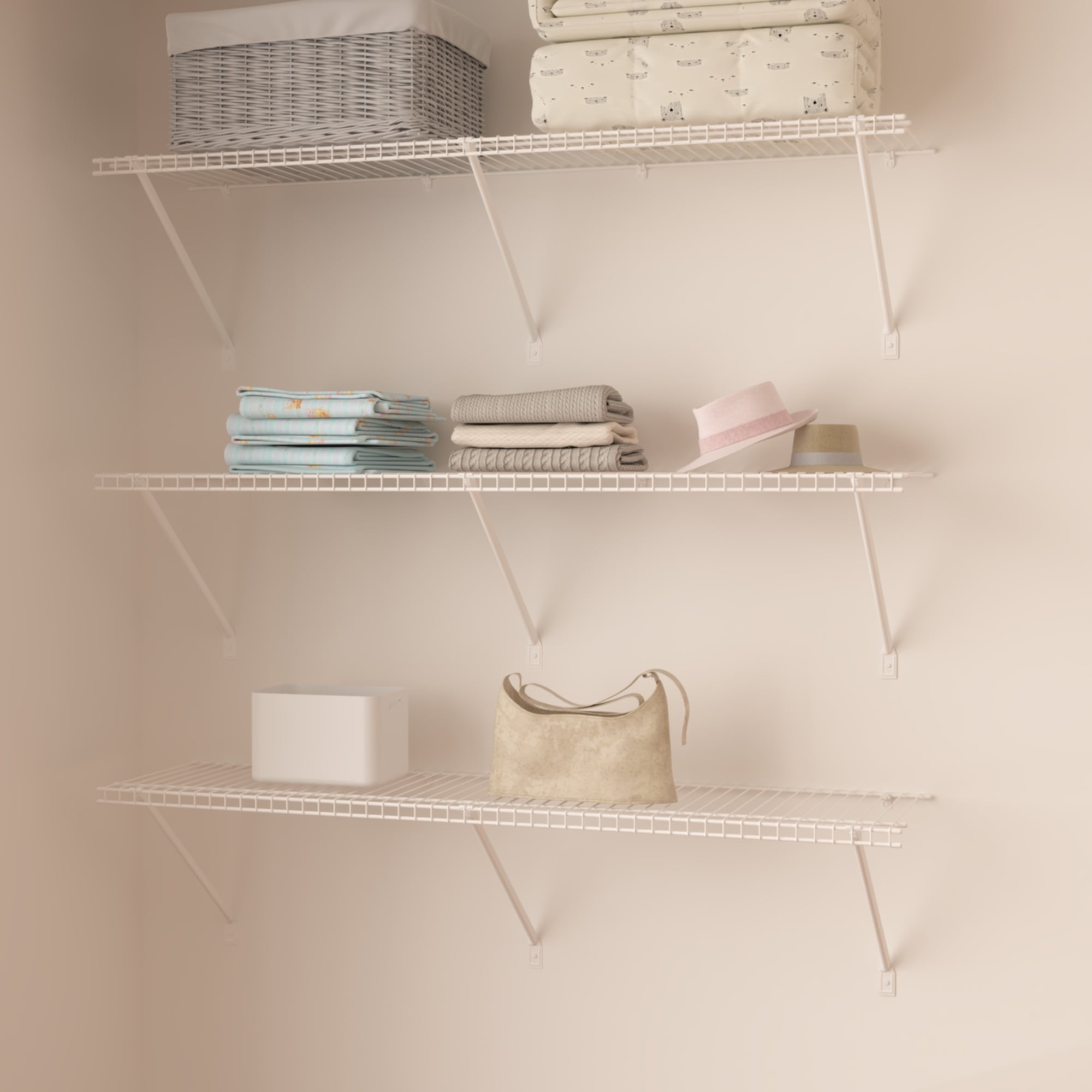 CLOSETART FA412 Metal Wire Shelf Walkin Closet Systems Storage Wardrobe Organizer 4'