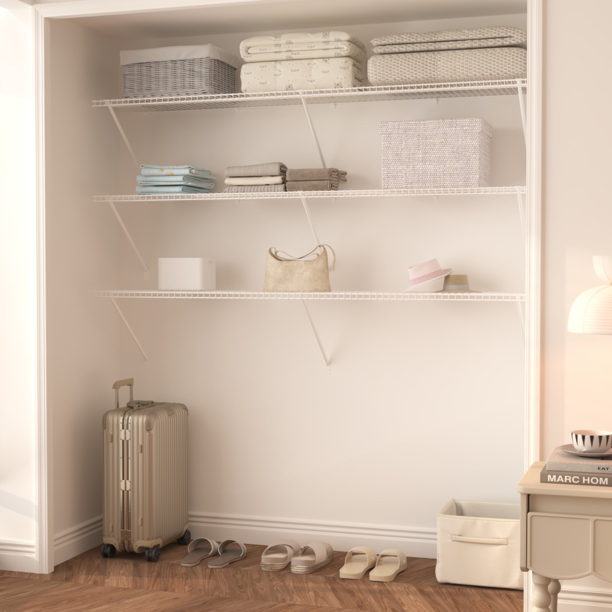 CLOSETART FA616 Metal Wire Shelf Walkin Closet Systems Storage Wardrobe Organizer 6'