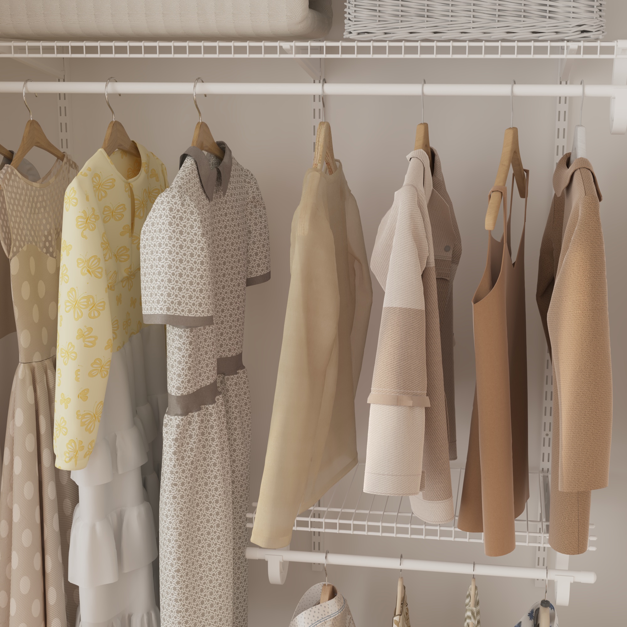 CLOSETART QUT2-4 Affordable Walk in Closet Systems Metal Wire Shelf Closet Organizer Storage Wardrobe