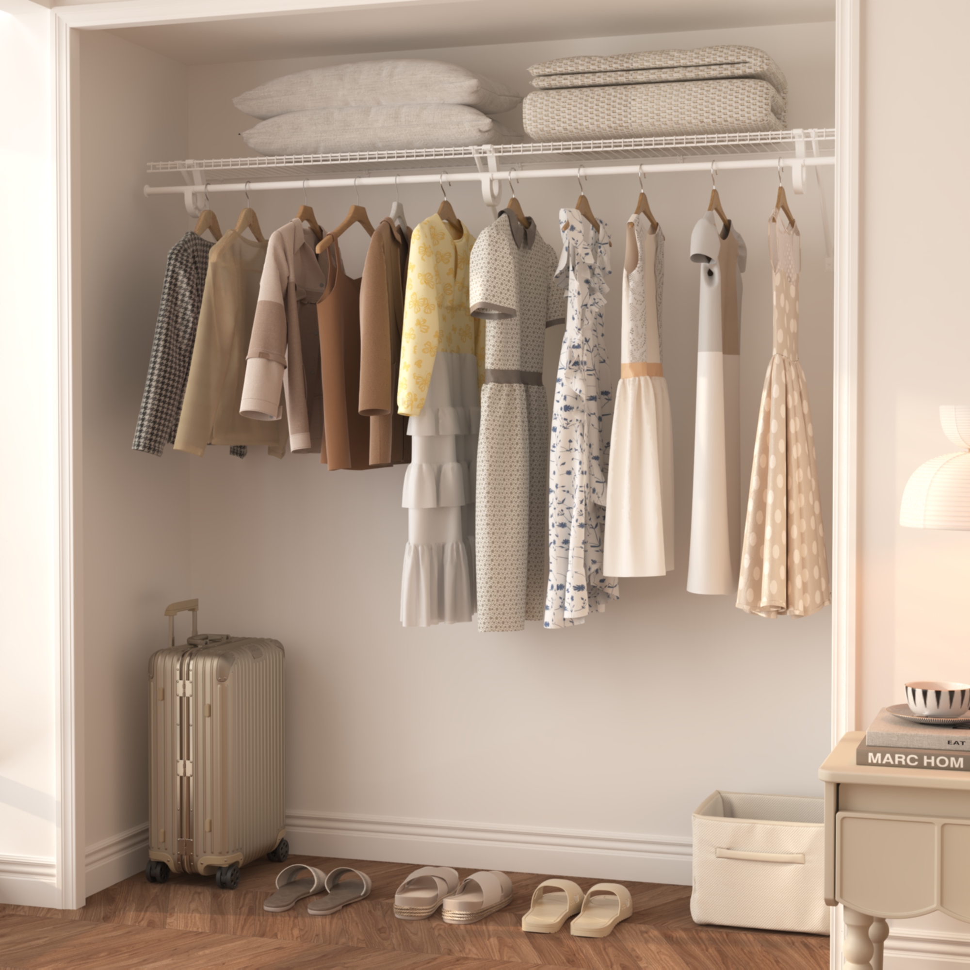 CLOSETART FA612R Metal Wire Shelf Walkin Closet Systems Storage Wardrobe Organizer 6'