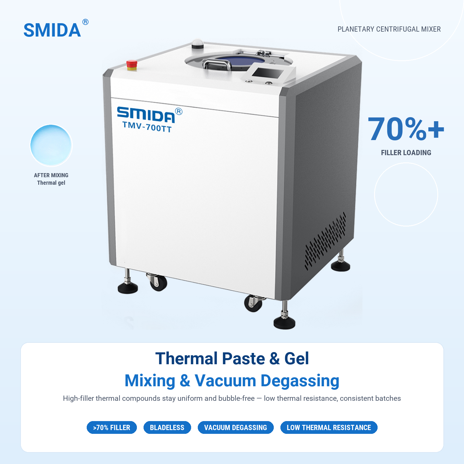 Blade-Free Thermal Compound Mixing Machine for Low Thermal Resistance