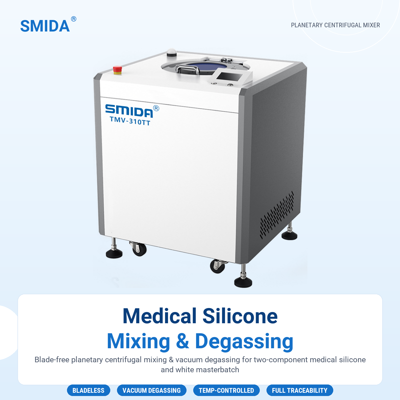 Two-Component Medical Silicone Mixing & Degassing | Blade-Free & Bubble-Free