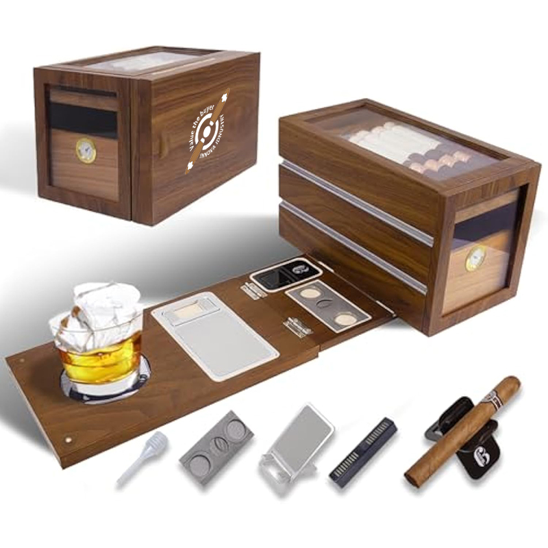 Bamboo Detachable Cigar Case Set