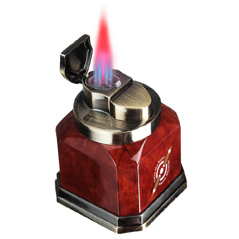 Tisch-Vierflammen-Metallfeuerzeug Metall-Zigarrentorch Winddichter Jetflammen-Zigarrenanzünder