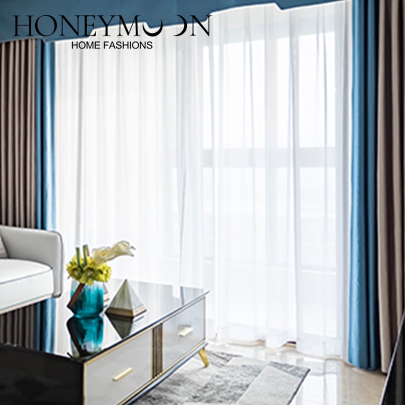 Honeymoon Hot Sell Natural Soft Curtains Solid Insulated Grommet Blackout Curtains for Bedroom Window