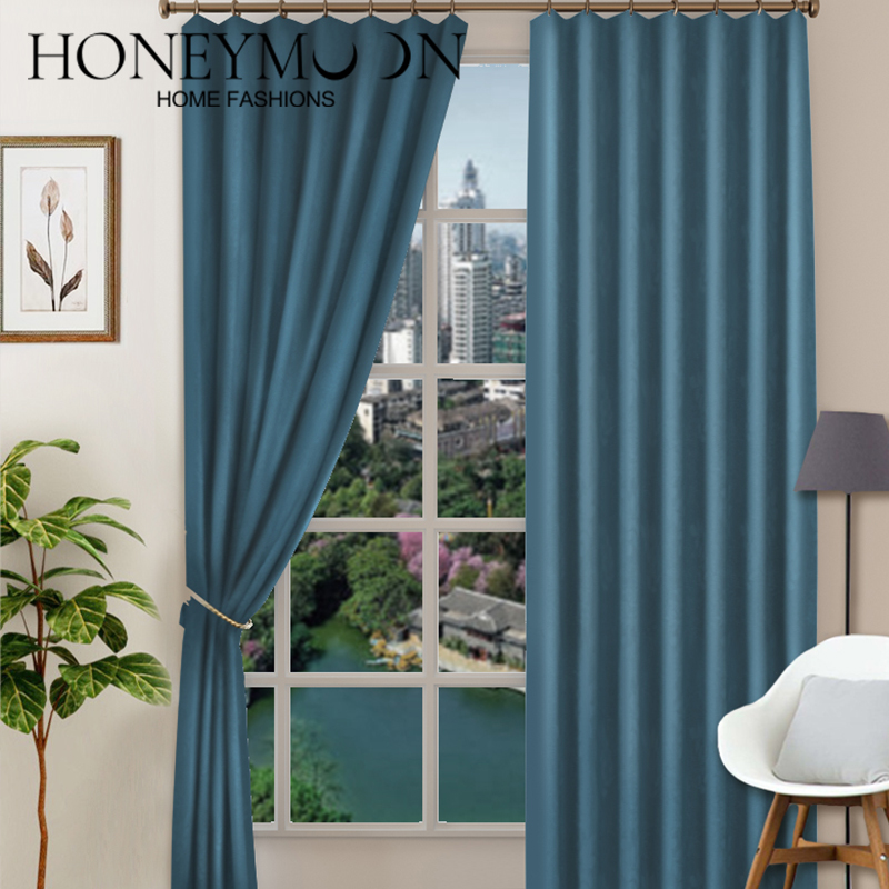 Honeymoon Hot Sell Natural Soft Curtains Solid Insulated Grommet Blackout Curtains for Bedroom Window