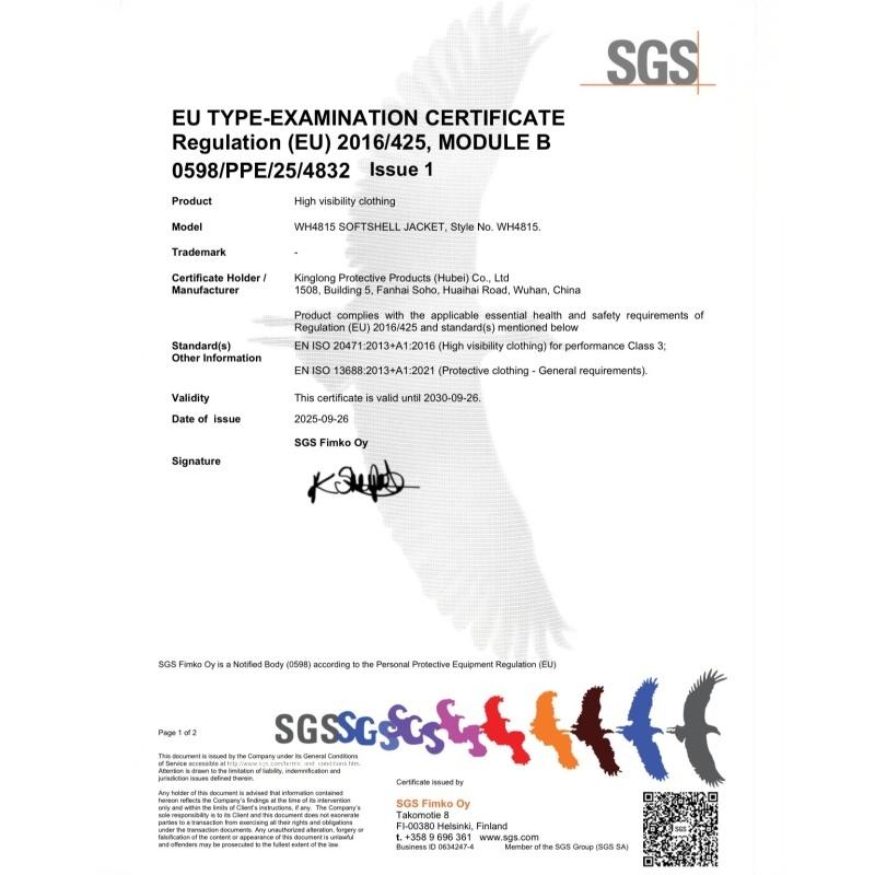 Kinglong Protective Products (Hubei), Ltd. Achieves CE Certification for Key Products