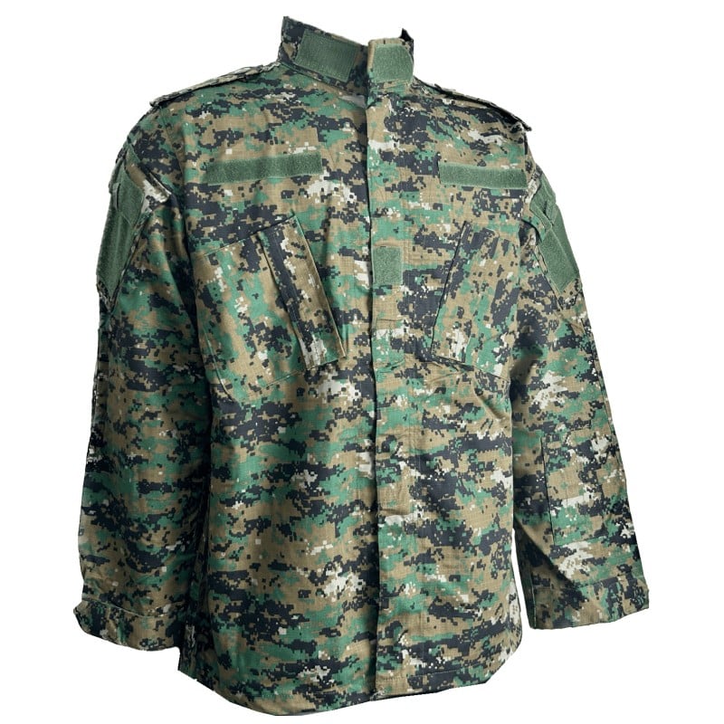 WH8703 ACU saka a kalhoty z trhavého materiálu, kamuflážní kombinézy, uniformy, saka z trhavého materiálu, uniformní oblečení, olivově zelené uniformní oblečení, lovecké oblečení