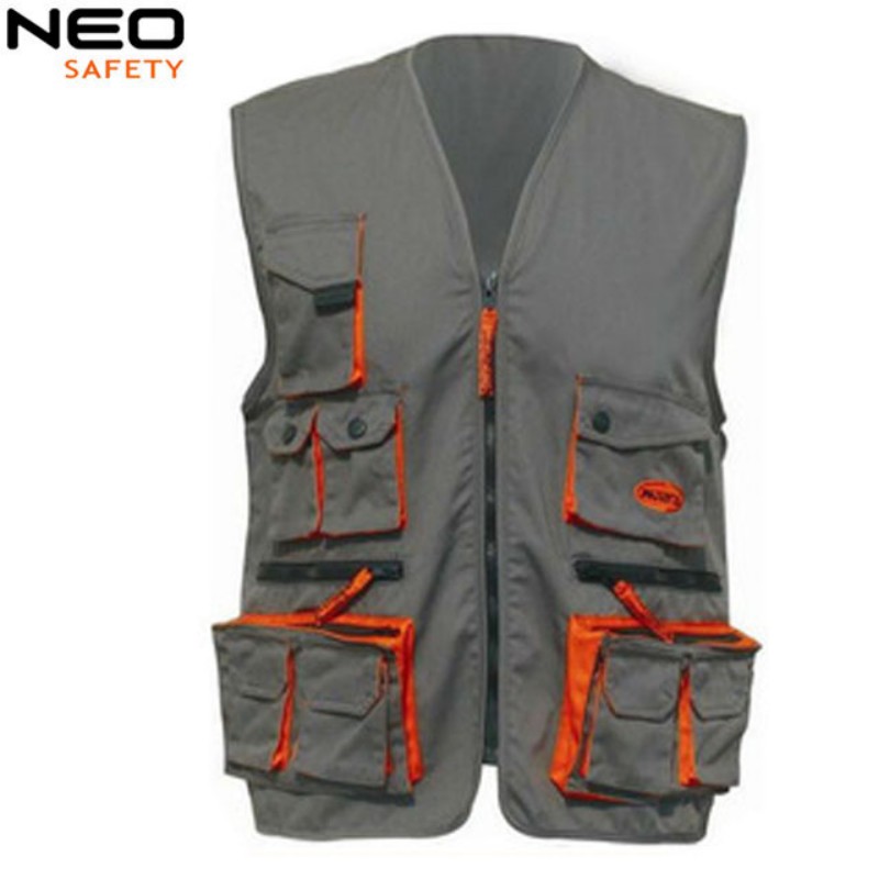 Poly Cotton  Work Vest with Multi Pockets 