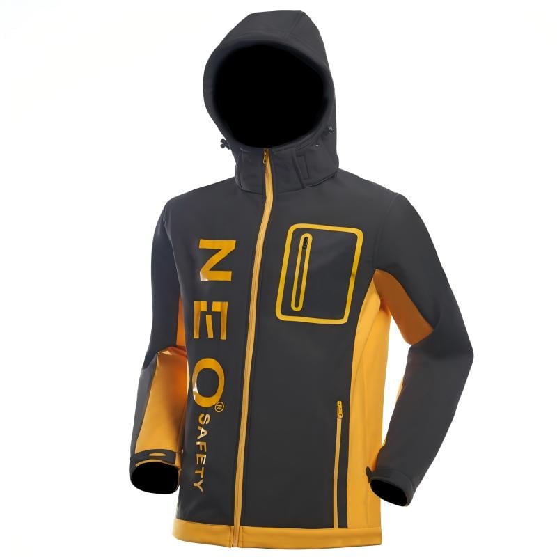 WH4831 Men's Black Waterproof Windproof Softshell Jacket with Customized Logo Factory Competitive Price；
