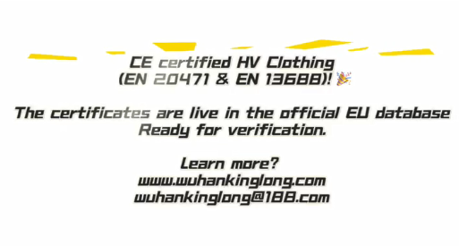 CE Certified HV Clothing  (EN 20471 & EN 13688)! 🎉