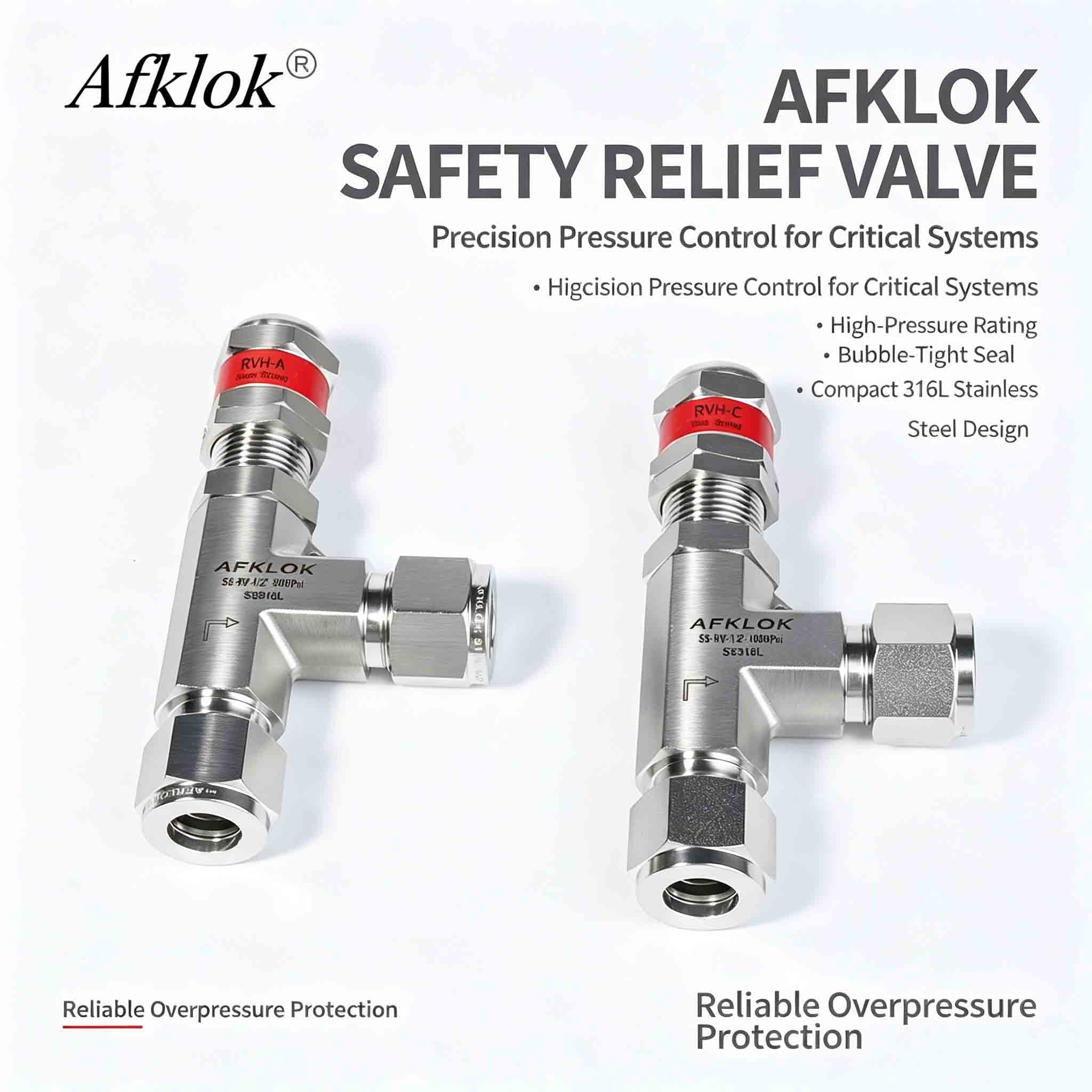 Safety Relief Valve for Semiconductor UHP Gas System, 316L Stainless Steel Overpressure Protection Valve