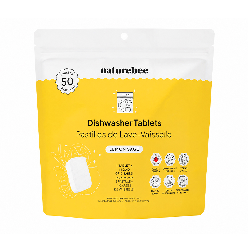 Sachet biodégradable debout – emballage pour comprimés lave-vaisselle en PLA + papier kraft